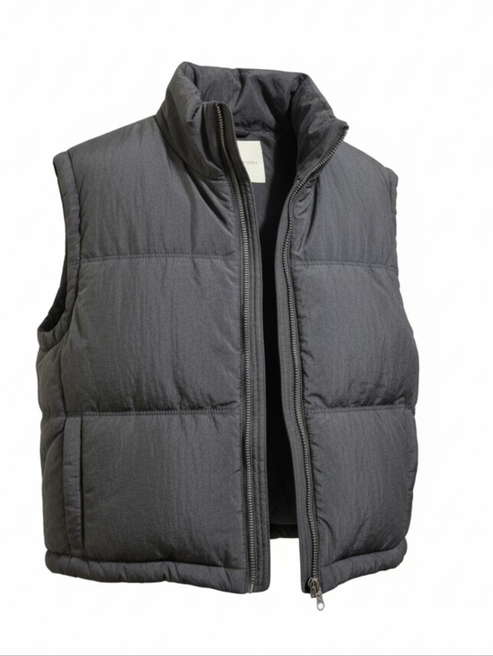 THREAD & SUPPLY  Quilted Vest in Charcoal Gray